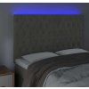Čelo postele s LED 144x7x118/128 cm samet [3122812] (Barva Tmavě moddrá)