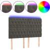 Čelo postele s LED 144x7x118/128 cm samet [3122812] (Barva Tmavě moddrá)