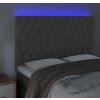 Čelo postele s LED 144x7x118/128 cm samet [3122812] (Barva Tmavě moddrá)