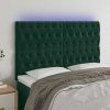 Čelo postele s LED 144x7x118/128 cm samet [3122812] (Barva Tmavě moddrá)