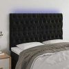 Čelo postele s LED 144x7x118/128 cm samet [3122812] (Barva Tmavě moddrá)