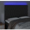 Čelo postele s LED 144x7x118/128 cm samet [3122812] (Barva Tmavě moddrá)