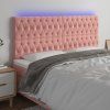 Čelo postele s LED 180x7x118/128 cm samet [3122825] (Barva Růžová)