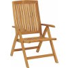 Polohovací zahradní židle s poduškami 4 ks masivní teak [3196464] (Barva Šedá)