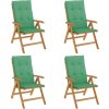 Polohovací zahradní židle s poduškami 4 ks masivní teak [3196464] (Barva Šedá)