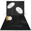Foto studio set s lampami, deštníky, pozadím a odraznou deskou [3067078] (Barva Bílá)