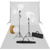 Foto studio set s lampami, deštníky, pozadím a odraznou deskou [3067078] (Barva Bílá)