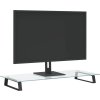 Stojan na monitor 80 x 35 x 8 cm tvrzené sklo a kov [374229] (Barva Černá)