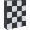 Úložný organizér s 20 kostkami a závěsnými tyčemi PP [4019586] (Barva Černobílý)