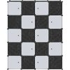 Úložný organizér s 20 kostkami a závěsnými tyčemi PP [4019586] (Barva Černobílý)