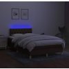 Box spring postel s matrací a LED 120x190 cm textil [3270112] (Barva Tmavě hnědá)