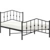Kovový rám postele s hlavovým a nožním čelem 107 x 203 cm [373852] (Barva Bílá)