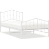 Kovový rám postele s hlavovým a nožním čelem 107 x 203 cm [373852] (Barva Bílá)