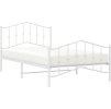 Kovový rám postele s hlavovým a nožním čelem 107 x 203 cm [373852] (Barva Bílá)
