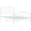 Kovový rám postele s hlavovým a nožním čelem 107 x 203 cm [373852] (Barva Bílá)