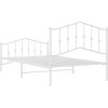 Kovový rám postele s hlavovým a nožním čelem 107 x 203 cm [373852] (Barva Bílá)