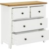 Komoda se zásuvkami 80 x 35 x 75 cm masivní dubové dřevo [289207] (Barva Bílá)
