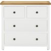 Komoda se zásuvkami 80 x 35 x 75 cm masivní dubové dřevo [289207] (Barva Bílá)