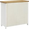Komoda se zásuvkami 80 x 35 x 75 cm masivní dubové dřevo [289207] (Barva Bílá)