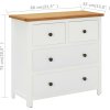Komoda se zásuvkami 80 x 35 x 75 cm masivní dubové dřevo [289207] (Barva Bílá)