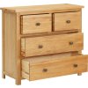 Komoda se zásuvkami 80 x 35 x 75 cm masivní dubové dřevo [289207] (Barva Bílá)