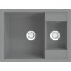 Kuchyňský dřez s přepadem otvorem dvojitý žula [147086] (Barva Šedá)