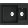 Kuchyňský dřez s přepadem otvorem dvojitý žula [147086] (Barva Šedá)
