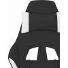 Masážní herní židle s podnožkou černá a textil [345508] (Barva Bílá)