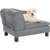Pohovka pro psy 57 x 34 x 36 cm plyš [170940] (Barva Šedá a černá)