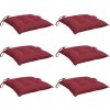 Podušky na židli 6 ks 40 x 40 x 7 cm textil [361479] (Barva vínová červená)