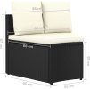 7dílná zahradní sedací souprava s poduškami polyratan [3064892] (Barva Černá)