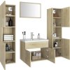 Set koupelnového nábytku dřevotříska [3071495] (Barva Bílá)