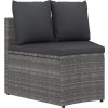4dílná zahradní sedací souprava s poduškami polyratan [3064911] (Barva Šedá)