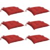 Podušky na židli 6 ks 40 x 40 x 7 cm textil [361479] (Barva vínová červená)