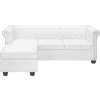 Rohová pohovka Chesterfield umělá kůže [245537] (Barva Bílá)