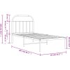 Kovový rám postele s čelem 80 x 200 cm [353675] (Barva Bílá)