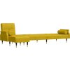 Rozkládací pohovka ve tvaru L 271 x 140 x 70 cm samet [3157225] (Barva Žlutá)