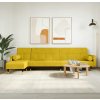 Rozkládací pohovka ve tvaru L 271 x 140 x 70 cm samet [3157225] (Barva Žlutá)