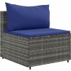 11dílná zahradní sedací souprava s poduškami polyratan [3308295] (Barva Šedá a modrá)