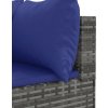 11dílná zahradní sedací souprava s poduškami polyratan [3308295] (Barva Šedá a modrá)