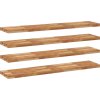 Plovoucí police 4 ks 160 x 30 x 4 cm neošetřené akáciové dřevo [3279470] (Barva Přírodní)