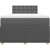 Box spring postel s matrací 120x200 cm textil [3287438] (Barva Tmavě šedá)