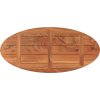 Stolní deska 120 x 60 x 2,5 cm oválná masivní akáciové dřevo [370806] (Barva Akáciové dřevo (přírodní))