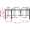 Zahradní plotová brána s obloukem ocelová 2,25 x 4 m [144369] (Barva Černá)