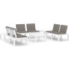 6dílná zahradní sedací souprava s poduškami plast [3059833] (Barva Bílá)