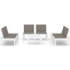 6dílná zahradní sedací souprava s poduškami plast [3059833] (Barva Bílá)
