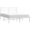 Kovový rám postele s čelem 135 x 190 cm [355511] (Barva Bílá)