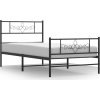 Kovový rám postele s hlavovým a nožním čelem 80 x 200 cm [355276] (Barva Černá)