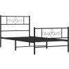 Kovový rám postele s hlavovým a nožním čelem 80 x 200 cm [355276] (Barva Černá)