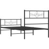 Kovový rám postele s hlavovým a nožním čelem 80 x 200 cm [355276] (Barva Černá)